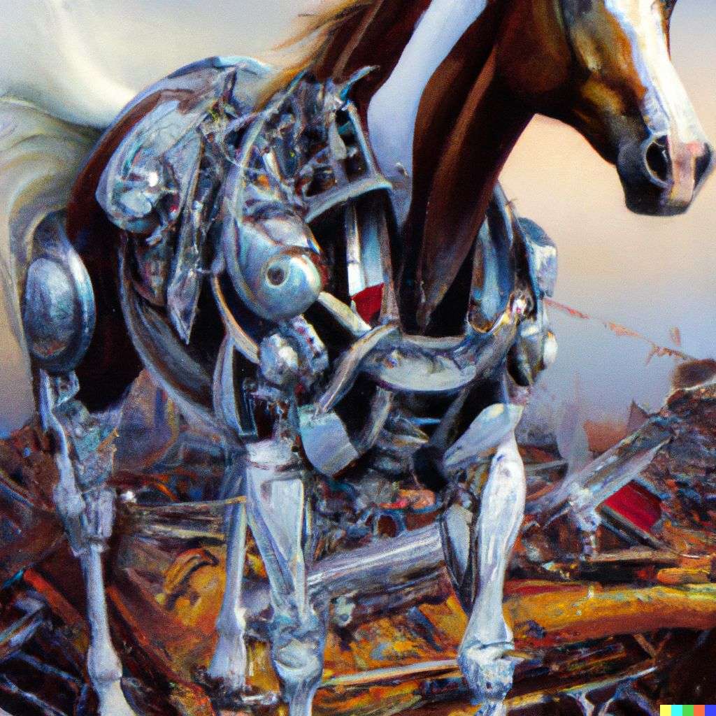 a horse, very detailed painting by John Berkey